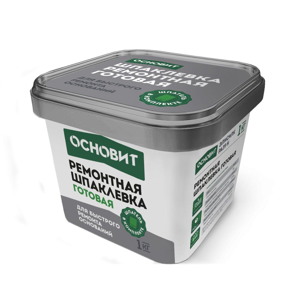 Готовая шпаклевка для ремонтных работ ОСНОВИТ ЭЛИСИЛК РА39 H 1 кг