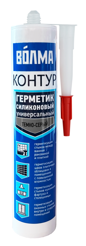 Силиконовый герметик «ВОЛМА-Контур» 290 мл, темно-серый