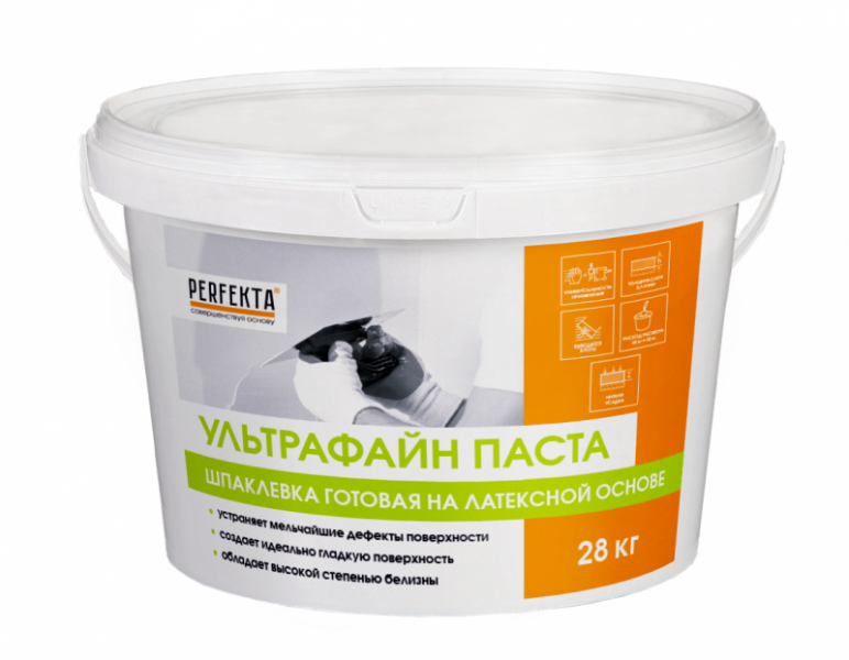 Шпаклевка готовая на латексной основе Ультрафайн Паста, 28 кг