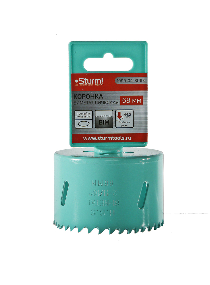 Коронка биметаллическая, 68 мм, 5/8", Sturm!