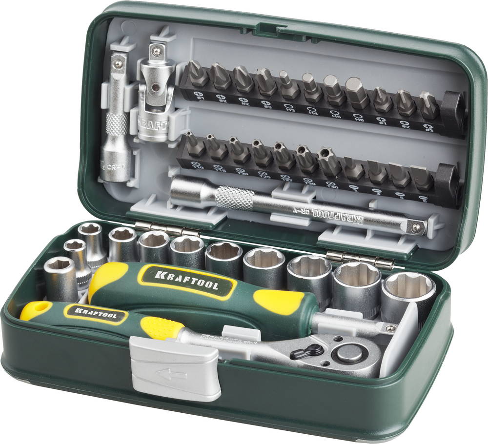 KRAFTOOL Universal-38 38 предм., Универсальный набор инструмента (27970-H38)