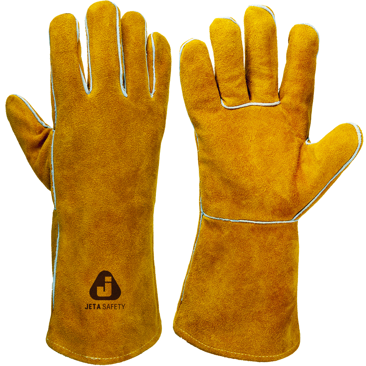 Перчатки сварщика Ferrus с крагой из спилковой кожи с подкладкой из х/б и флиса