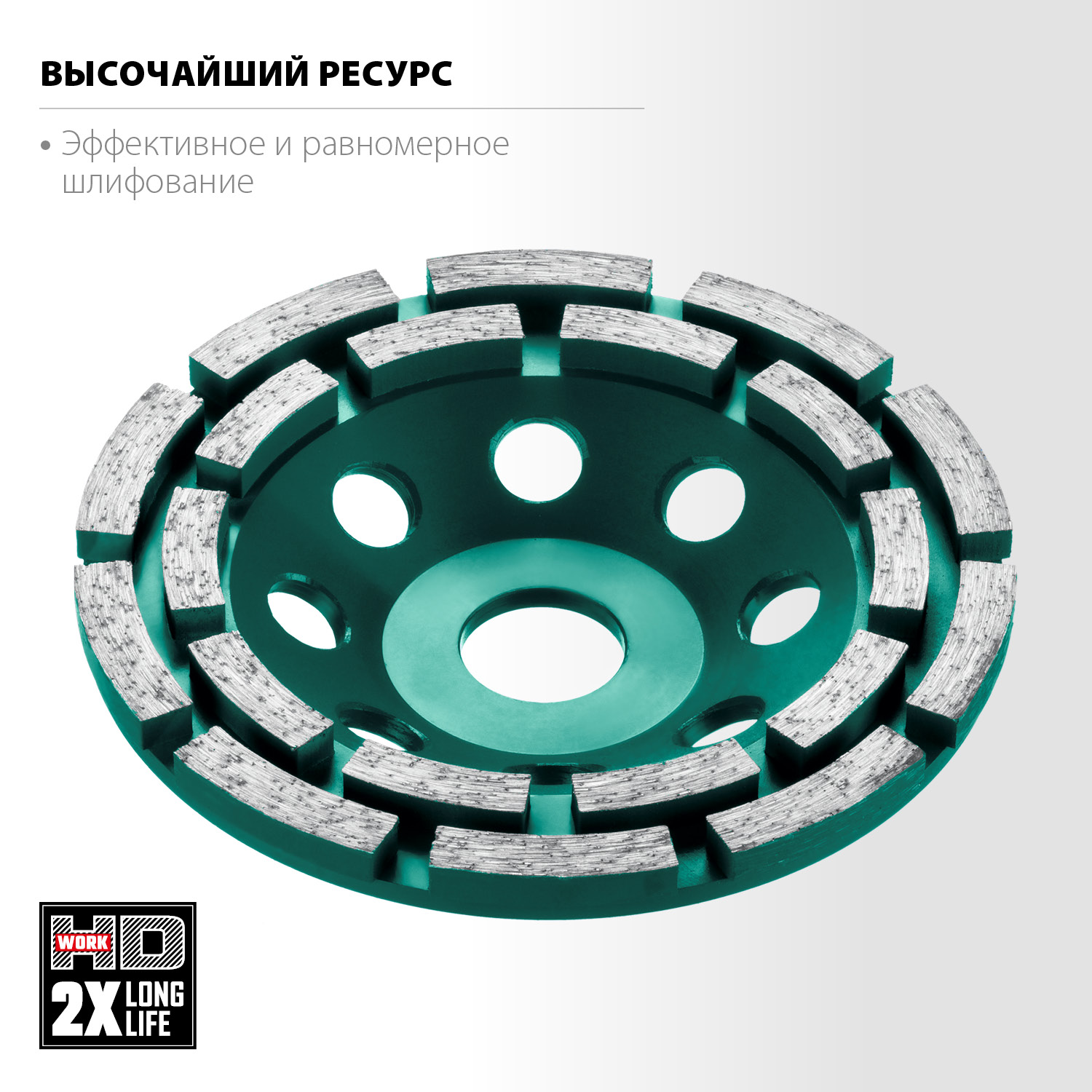 KRAFTOOL Double d 125 мм, двухрядная алмазная шлифовальная чашка, INDUSTRIAL (33369-125)