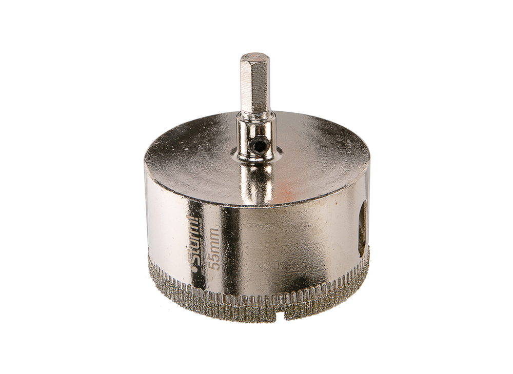 Коронка алмазн. По керам. Плитке и стеклу 55 х 55 мм,  с центрир. Сверл. Sturm!