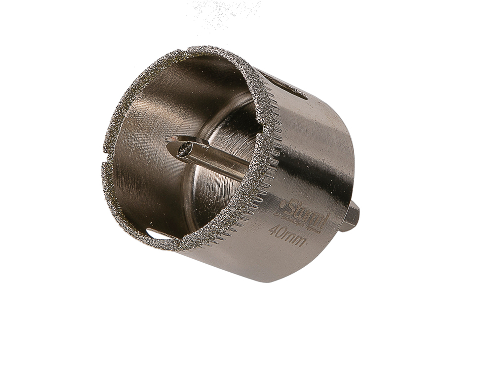 Коронка алмазн. По керам. Плитке и стеклу 40 х 55 мм,  с центрир. Сверл. Sturm!