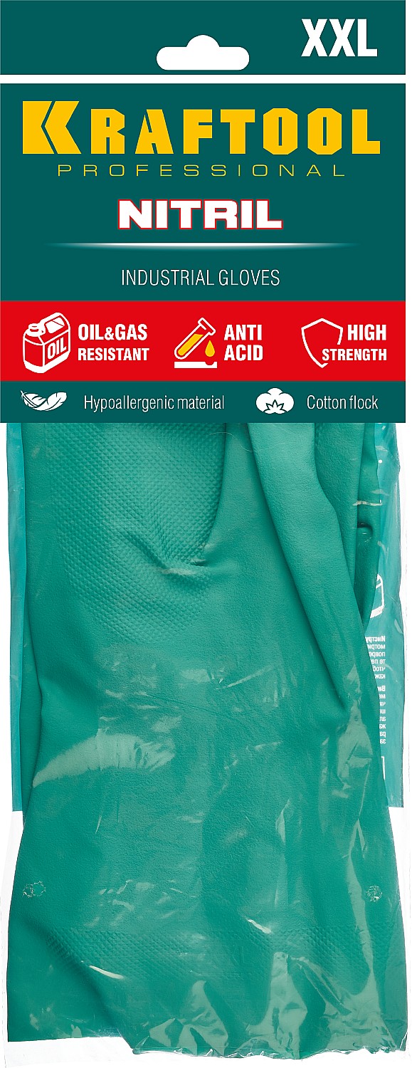 KRAFTOOL Nitril р.XL, нитриловые индустриальные, маслобензостойкие перчатки (11280-XL)