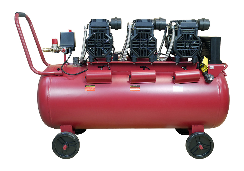 Компрессор безмасляный ВК1-100БМБ Энергомаш ГАРАНТ 3х1500Вт,720л/м, ресивер 100л,,бесшумный