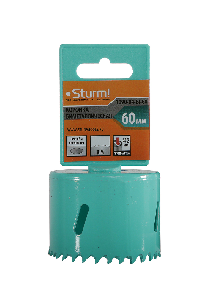 Коронка биметаллическая, 60 мм, 5/8", Sturm!