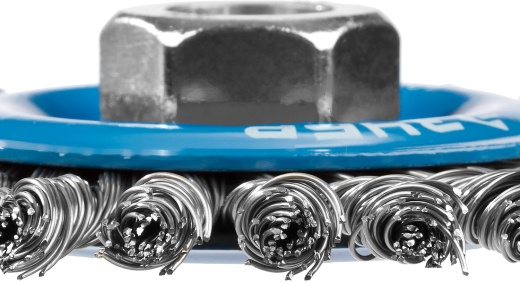 ЗУБР 100 мм, М14, жгутированная стальная проволока, 0.5 мм, Щетка дисковая, Профессионал (35192-100)