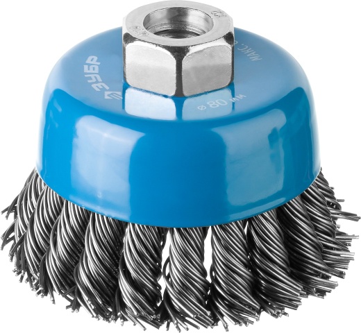 ЗУБР 80 мм, стальная проволока, 0.8 мм, Щетка чашечная, Профессионал (35277-080)