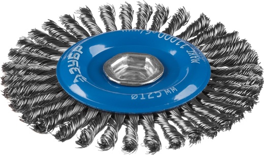 ЗУБР 125 мм, стальная проволоки 0.5 мм, Щетка дисковая, Профессионал (35192-125)