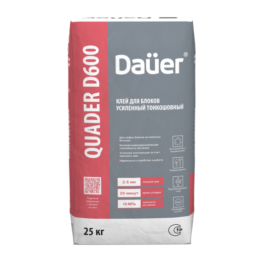QUADER D600 Клей монтажный тонкошовный 25 кг