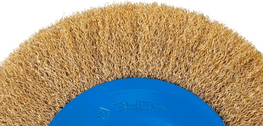 ЗУБР 200 мм, витая стальная латунированная проволока, 0.3 мм, Щетка дисковая, Профессионал (35186-200)