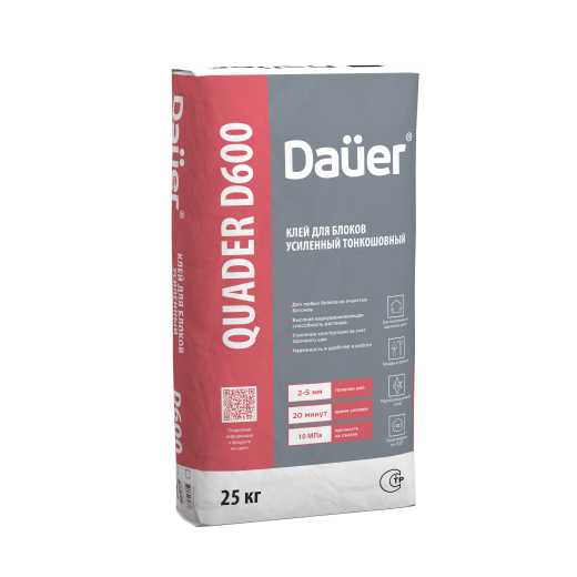 QUADER D600 Клей монтажный тонкошовный 25 кг