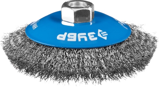 ЗУБР 100 мм, витая латунированная стальная проволока, 0.3 мм, щетка коническая , Профессионал (35265-100)