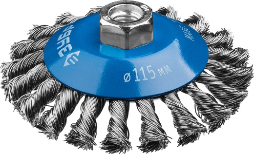 ЗУБР 115 мм, стальная проволока, 0.5 мм, Щетка коническая, Профессионал (35269-115)