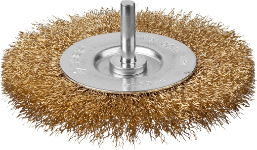 ЗУБР 100 мм, витая латунированная стальная проволока, 0.3 мм, Щетка дисковая, Профессионал (3520-100)