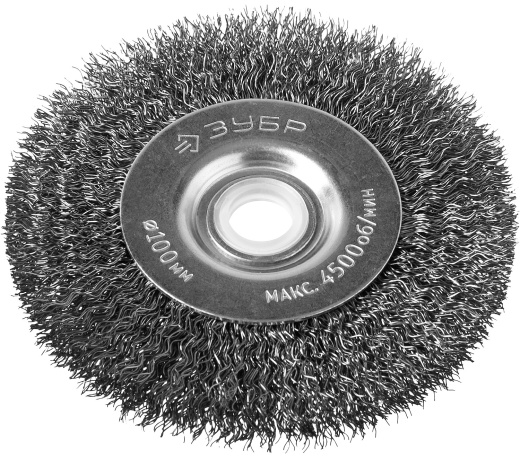 ЗУБР 100 мм, витая стальная проволока, 0.3 мм, Щетка дисковая , Профессионал (35185-100)