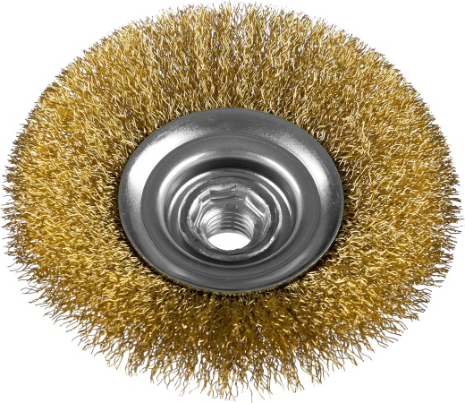 ЗУБР 115 мм, витая латунированная стальная проволока, 0.3 мм, Щетка коническая, Профессионал (35267-115)