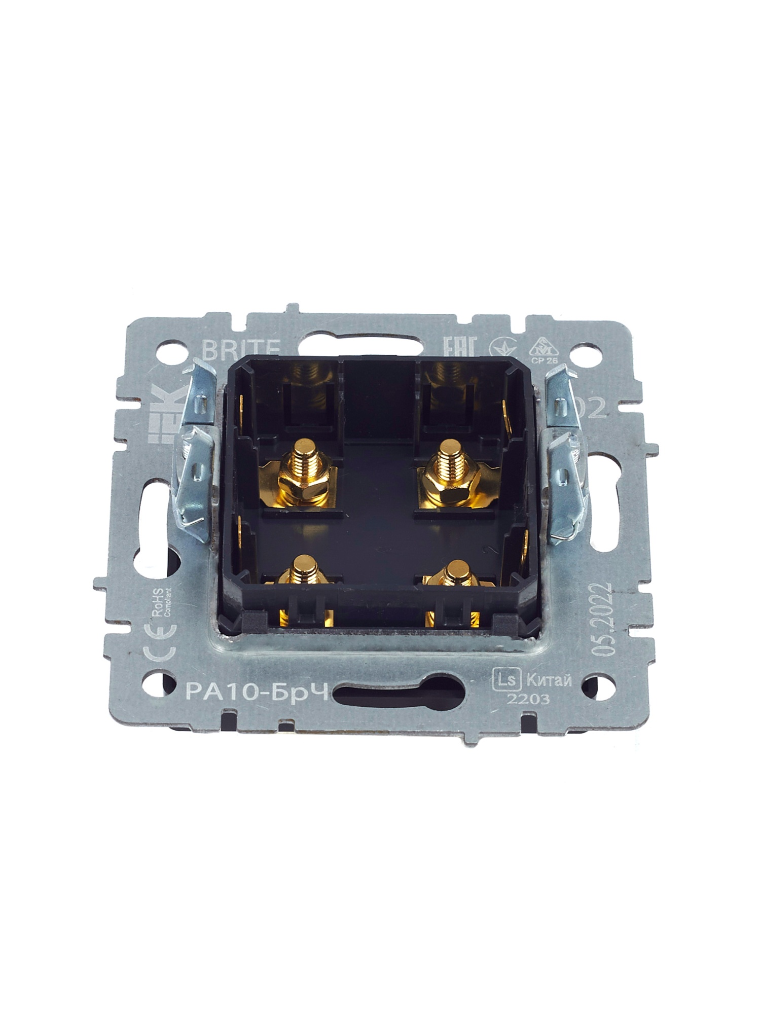 BRITE Аудиорозетка 4-местная РА10-БрЧ черный IEK