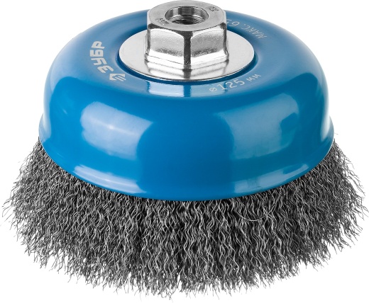 ЗУБР 125 мм, витая стальная проволока, 0.3 мм, Щетка чашечная, Профессионал (35261-125)