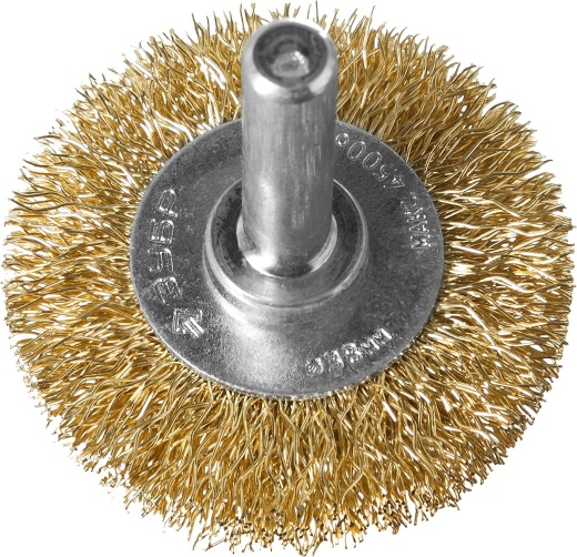 ЗУБР 38 мм, витая латунированная стальная проволока, 0.3 мм, Щетка дисковая, Профессионал (3520-038)